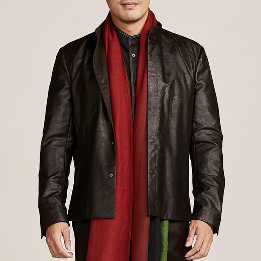 TANGY Collection/天意精品秋冬新品设计师原创线迹莨绸棉夹克 商品图2