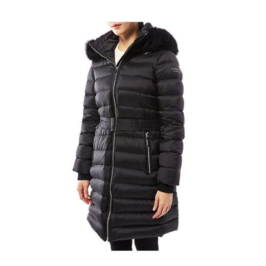 BURBERRY 巴宝莉 女士 Limehouse 绗缝软垫系带连帽长款羽绒服 黑色 8003537 A1189 商品图1