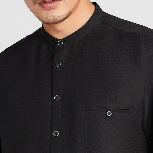 TANGY Collection/天意精品2021年春夏新品原创落肩袖莨绸短袖衬衫 商品图3