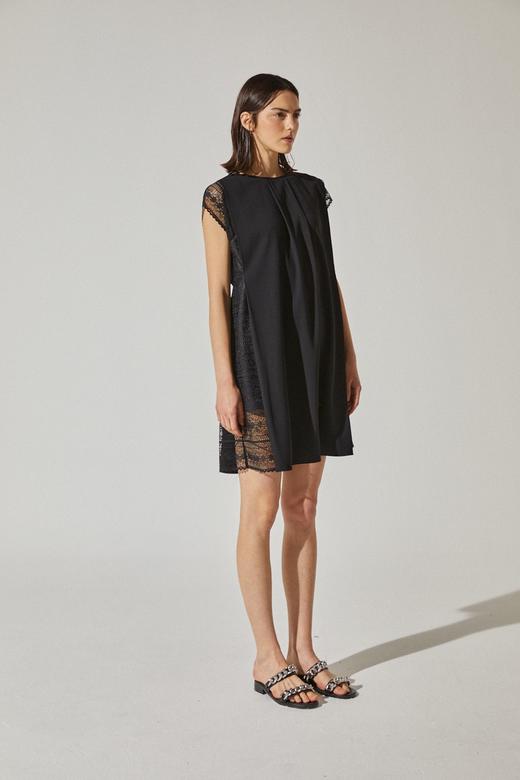 蕾丝拼接腰带连衣裙 商品图1