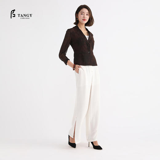 TANGY Collection/天意精品春秋新品真丝拼纱职业装柯莨小西装外套 商品图1