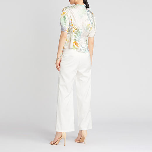 TANGY Collection/天意精品春夏新品简约直筒型人丝混纺休闲裤 商品图2