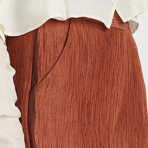 TANGY Collection天意精品2021年春季新品雾绯系列丝麻吊染休闲裤 商品图4