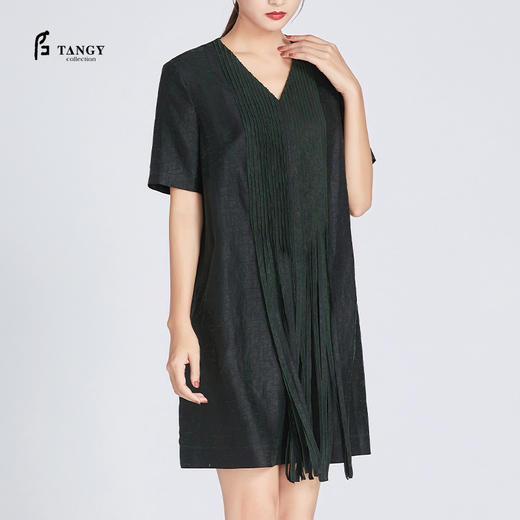 TANGY Collection莨绸飘带连衣裙 商品图2