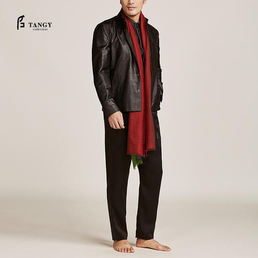 TANGY Collection/天意精品秋冬新品设计师原创线迹莨绸棉夹克 商品图0