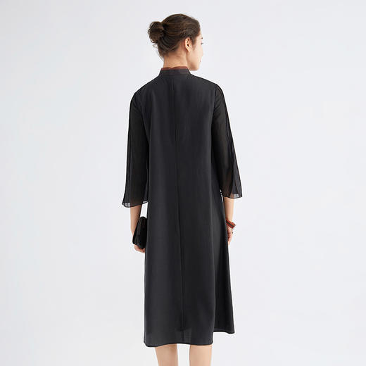 TANGY Collection/天意精品春秋新品林隐系列莨绸拼纱宽松旗袍 商品图2