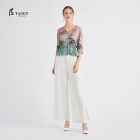 TANGY Collection/天意精品春秋新品芦野系列真丝竹纤维印花衬衫