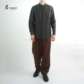 TANGY Collection/天意精品春夏新品香云纱男装男士真丝莨绸休闲裤