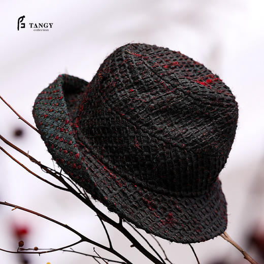 TANGY Collection/天意精品春夏新品烟蓝系列色织提花莨绸帽子 商品图0