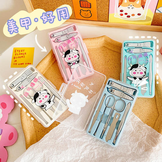 【卡通美甲7件套】不锈钢指甲剪套装 居家日用美容修脚刀修甲剪钳护理工具 商品图1