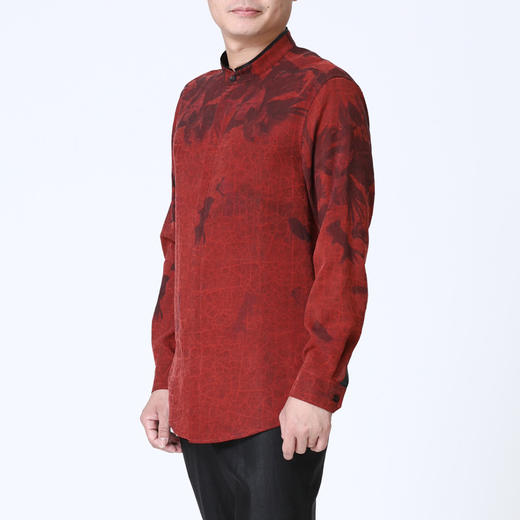 TANGY Collection/天意精品春夏新品鱼悦系列男士红莨印染长袖衬衫 商品图1