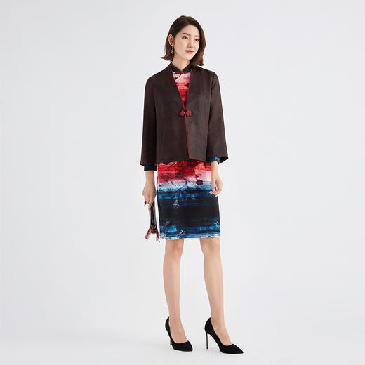 TANGY Collection/天意精品秋冬新品香云纱真丝中式盘扣莨绸短外套 商品图1