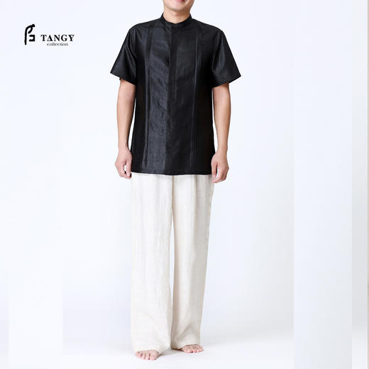 TANGY Collection莨绸短袖衬衣 商品图0