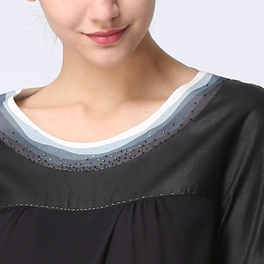 TANGY Collection/天意精品莨迹系列莨绸钉珠连衣裙 商品图1