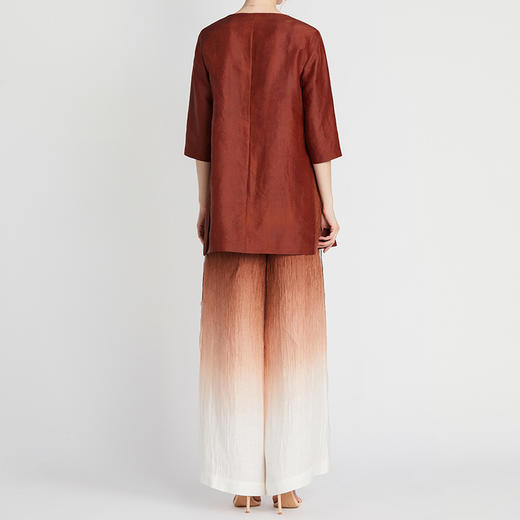 TANGY Collection/天意精品2021年春季新品雾绯系列真丝莨绸V领T恤 商品图2