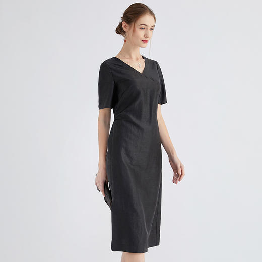TANGY Collection/天意精品春秋新品芦野系列真丝收腰莨绸连衣裙 商品图3