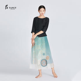 TANGY Collection/天意精品春夏新品聖光系列真丝莨绸收腰上衣