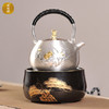 莺歌烧电陶炉 天目釉金松纹家用煮茶茶炉 台式小型铁壶银壶泡茶煮茶器 电陶炉 商品缩略图0