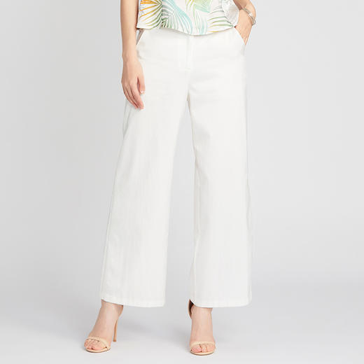 TANGY Collection/天意精品春夏新品简约直筒型人丝混纺休闲裤 商品图3