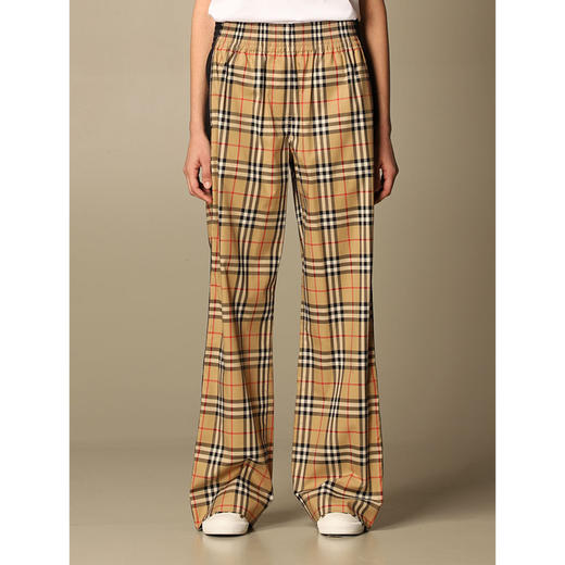 【一】BURBERRY 巴宝莉 Vintage 女士格纹弹力棉质长裤 经典格子 8040597 A7028 商品图0