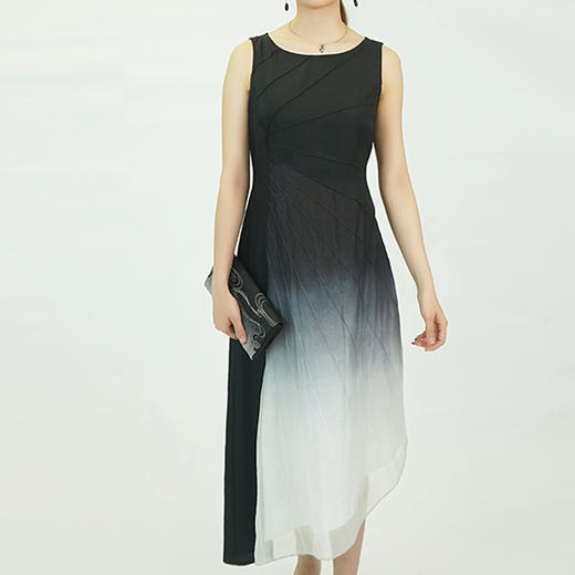 TANGY Collection/天意精品夏季新品香云纱真丝莨绸柯纱吊染小礼服 商品图1