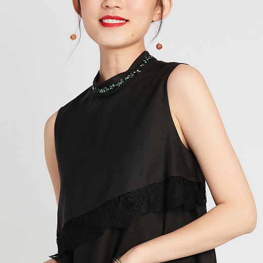 TANGY Collection/天意精品2021年夏季新品真丝莨绸钉珠连衣裙 商品图3