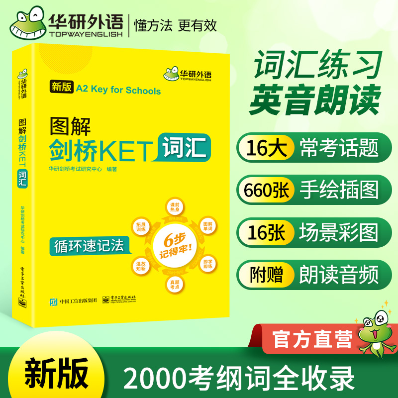 2024下改革版图解剑桥KET词汇 A2级别 剑桥英语通用五级考试 ket核心词汇单词书练习册 KET教材真题 华研外语KET/PET小升初小学英语