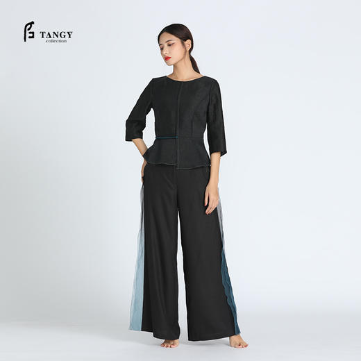 TANGY Collection/天意精品春夏新品聖光系列真丝莨绸收腰上衣 商品图2