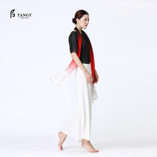 TANGY Collection/天意精品春夏新品听月系列莨绸银丝线迹短袖套衫 商品图1