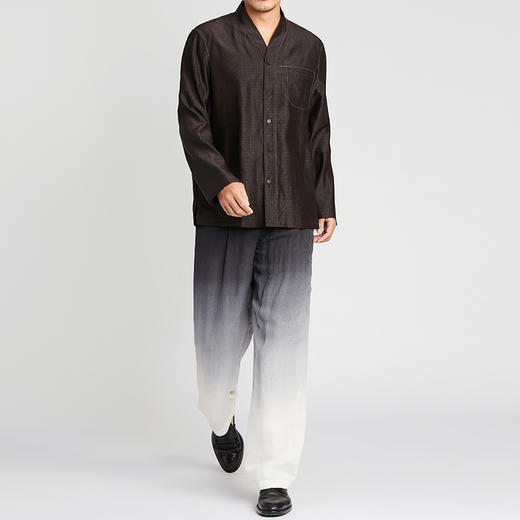 TANGY Collection/天意精品2021年春夏新品线迹莨绸长袖衬衫男装 商品图1