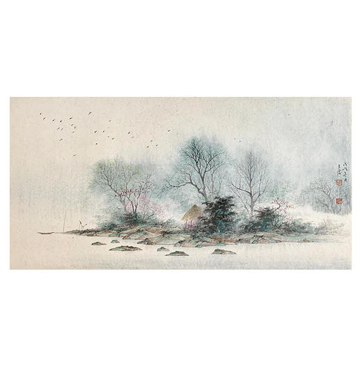 任大庆-真迹-山水画《桃花渡》 客厅 玄关 书房 办公室 商品图1