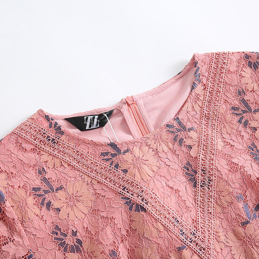 佐尔美早秋新款复古修身圆领修身显瘦蕾丝连衣裙E01LL21 商品图1