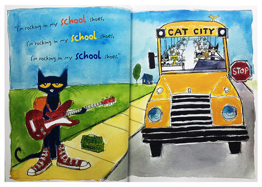 皮特猫故事书3本套装 英文原版绘本 Pete the Cat Rocking in My School Shoes 吴敏兰推荐书单 英文版进口儿童英语故事图画书 商品图1