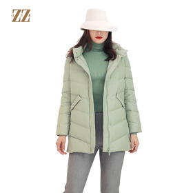 佐尔美冬季新款连帽休闲宽松羽绒服女中长款E94YY23