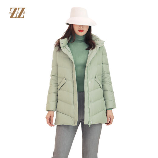 佐尔美冬季新款连帽休闲宽松羽绒服女中长款E94YY23 商品图0