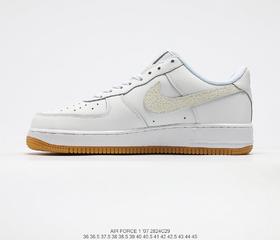 耐克Nike Air Force Low 1’07"Reflective White"空军一号经典低帮百搭休闲运动板鞋“皮革米白全息3M”