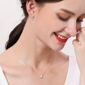 Awish collection施华洛世奇钻 项链耳钉简约套装