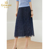 乔万尼夏季新品蓝色渐变网纱压褶半身裙松紧A字裙EI2D771 商品缩略图2