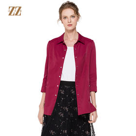 佐尔美2018秋季女装新品纯色简约风中老年女士休闲外套E81SO22