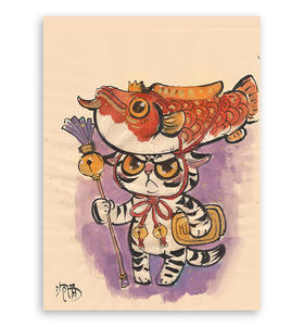 泡面猫「盲盒系列插画-金龙鱼」