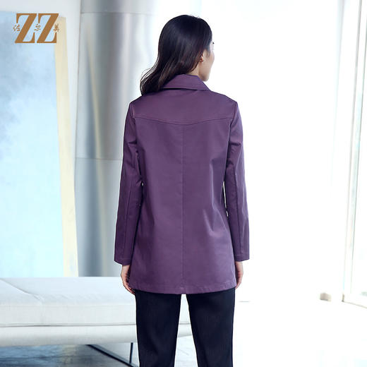 佐尔美商场NEW同款春季薄纯色简约时尚通勤外套单排扣风衣E11FZ06 商品图3