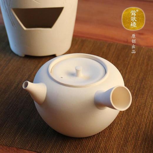 莺歌烧陶壶日式白泥急须侧把烧水壶 办公烧水煮茶壶 急须形侧把白泥壶 粗陶壶煮茶器 商品图1