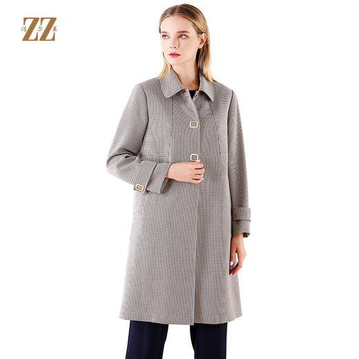 佐尔美春秋季新款气质复古英伦风时尚外套长风衣E01FC15 商品图0