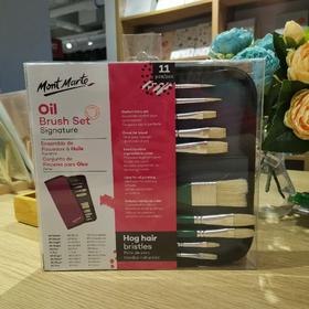 蒙玛特油画猪鬃画笔11件套（含包）BMHS0031