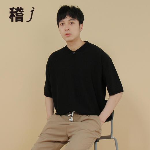 夏季新款稽系列时尚宽松韩版百搭韩版针织POLO衫男上141961542 商品图0
