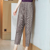 JN-K210315三宅褶皱休闲裤垂感新款简约透气春夏女裤大码菱形网小脚 商品缩略图1