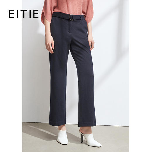 下架-EITIE爱特爱品牌女装冬款通勤职业百搭显瘦直筒羊毛呢九分裤女裤 商品图1