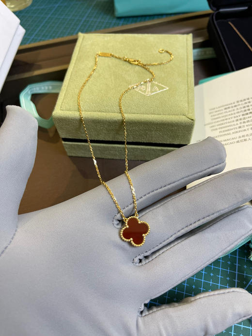 18K金版四叶草项链-红色（真金） 商品图4