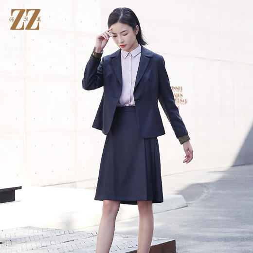 佐尔美春季新款时尚韩版气质职业修身通勤一粒扣西服套裙E03QT06 商品图4
