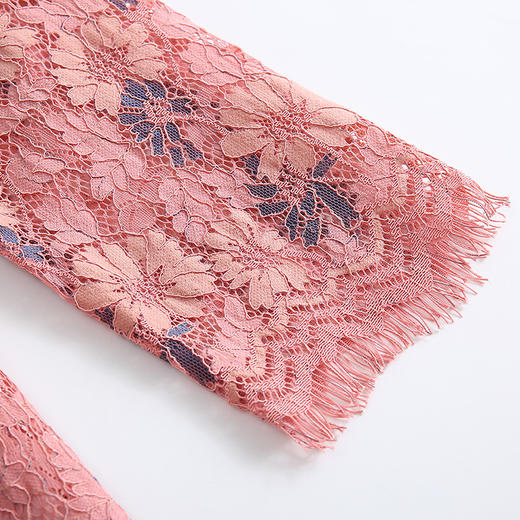 佐尔美早秋新款复古修身圆领修身显瘦蕾丝连衣裙E01LL21 商品图2